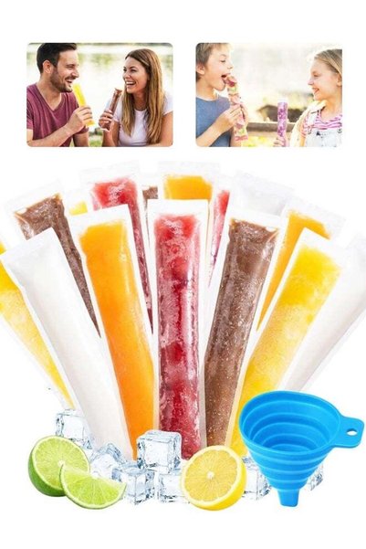 Generic 100PCS Zip Seal Popsicle Bags with Funnel