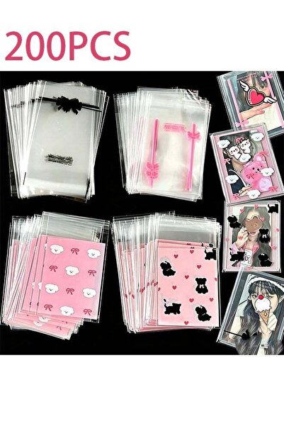 Generic 200 sealable cookie snack cellophane bags, plastic bags for baking co...