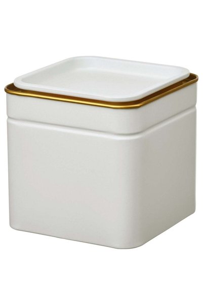 Generic Tin with Lid, Off-White, 10x10x10 cm