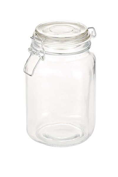 Generic AKDC Glass Jar with Glass Lid and Metal Clip,2LTR