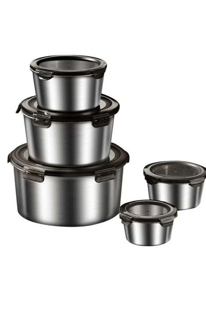Generic Airtight Meal Prep Container Set 316 Stainless Steel Stackable Food S...