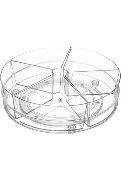 Generic Home Intuition Round Plastic Lazy Susan Turntable Food Storage Contai...