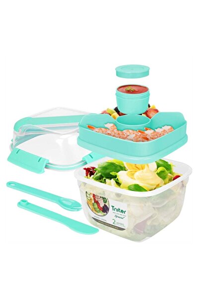 Generic Double Layer Salad Lunch Box 55 oz Leak Proof BPA Free Bento Containe...