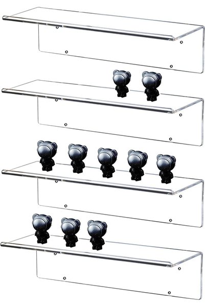 Generic ARS® Acrylic Clear Floating Shelves Display Ledge with Removable Hook...