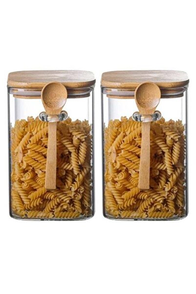 Generic Blackstone Glass Airtight Pantry Jars Set Of 2 For Pasta Coffee Sugar...