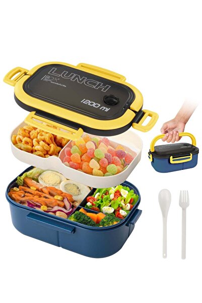 Generic 1200ML Bento Lunch Box, Leak-proof Double-layered with Handle Lunchbo...