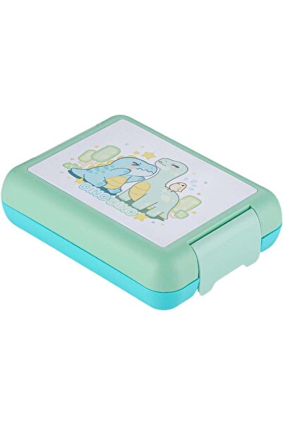 Generic Mobcos Dino Dino Green Plastic Multi-Compartment Portable Kids Lunch ...