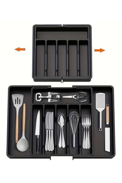 Generic 1pc Flatware Organizers, Retractable Cutlery Storage Box, Extendable ...