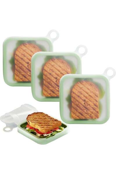 Generic 3 Pcs Sandwich Containers, Sandwich Storage for Lunch Boxes, BPA Free...