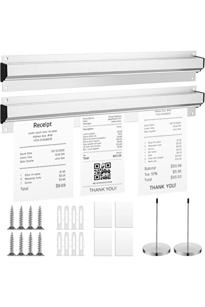 ALMEKAQUZ 4PCS Restaurant Ticket Holder Set Including 2 Aluminum Slide Check ...