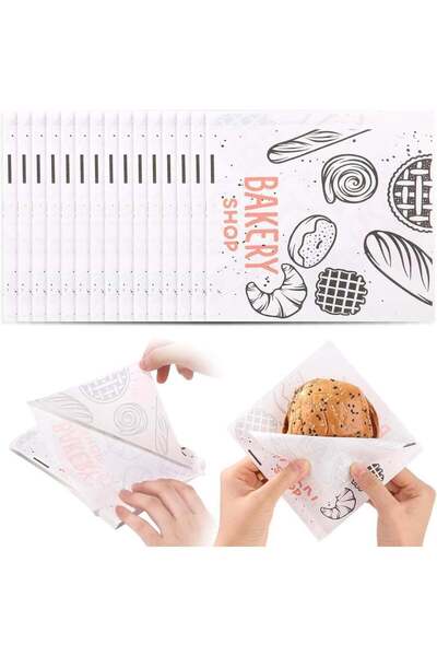 Generic 100 Pcs Double Open Cookie Bags, 5.7x5.9 Inch Greaseproof Kraft Paper...