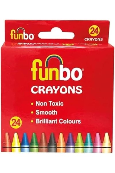 Funbo أقلام تلوين شمعية 24 قطعة