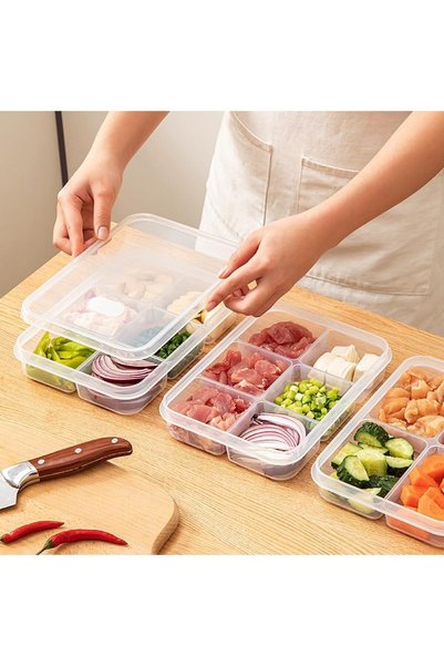 Generic NimbusNote Divided Veggie Tray With Lid Snackle Box Food Storage Cont...