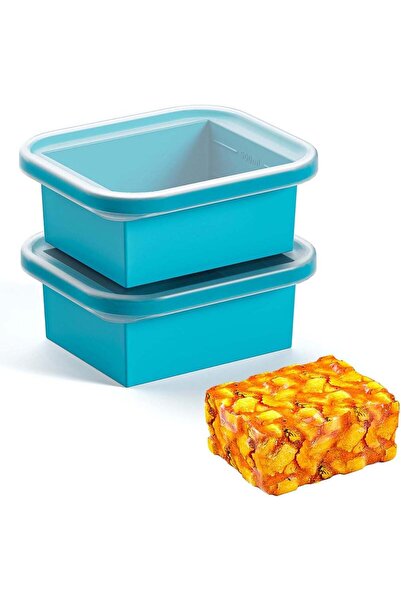 Generic 2-Cup Silicone Freezer Trays with Lids - Reusable Meal Prep Container...