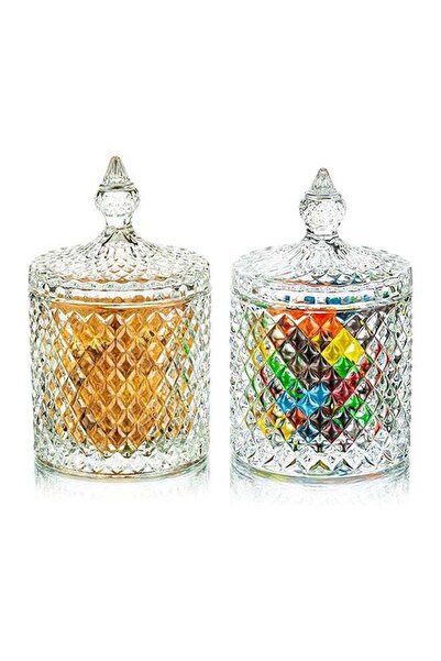 Generic AKDC Glass Candy Dishes Jar Containers Glass Jars Candy r [2 pieces]