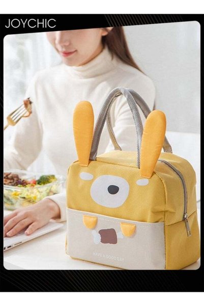 Generic Adorable Yellow Bunny Insulated Lunch Bag – Fun Cartoon Animal Print ...