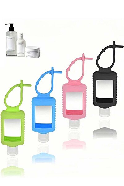 Generic 4-Pack Travel Refillable Squeeze Bottles with Silicone Sleeve & Keych...