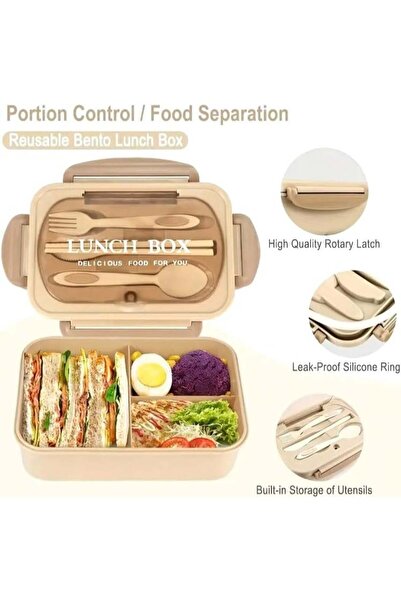 Generic Lunch Box Containers for Adults Children with 3 Comp. Large 1400ml fo...
