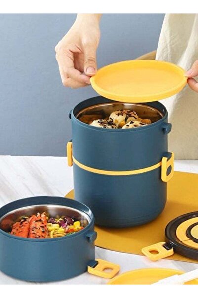 Generic Round Insulated 3-Layer Bento Box 304 Stainless Steel Food Container ...