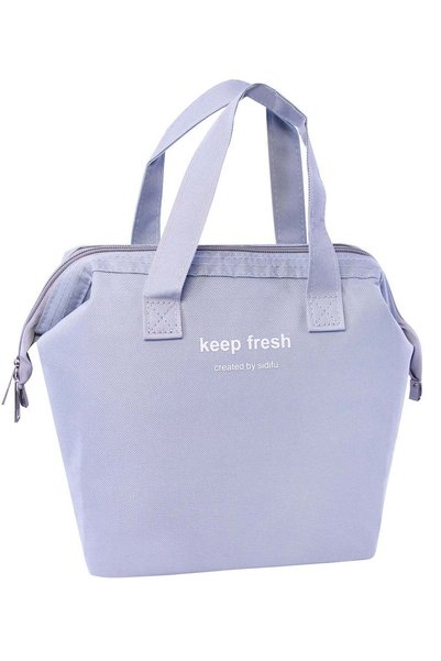 Generic Grey Reusable Insulated Lunch Bag Stylish Bento Lunch Bag Water-resis...