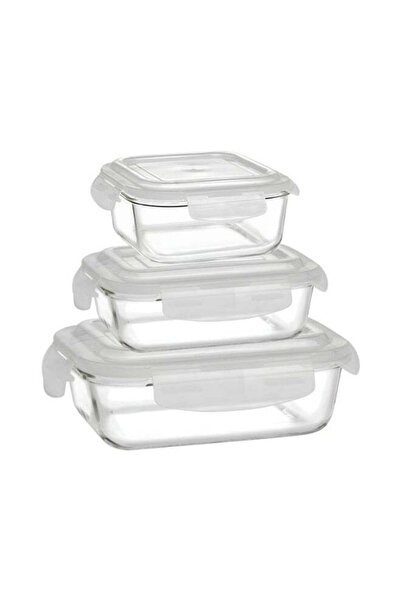 Generic Borosil Mixed Shape Glass Tiffin Set – 3 Pcs (320 Ml + 370 Ml + 1.04 ...
