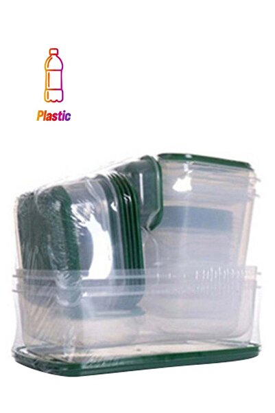 Generic 17-Piece Food Container Set Green/Clear