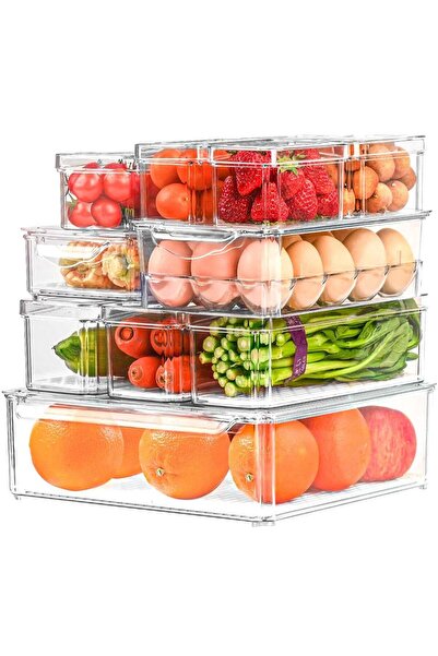 Generic MIMELON® 12 Pack Fridge Organizer, Stackable Refrigerator Organizer B...