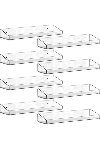 Generic Acrylic Shelves for Bathroom Wall - No Drilling Shelf, Adhesive Wall ...
