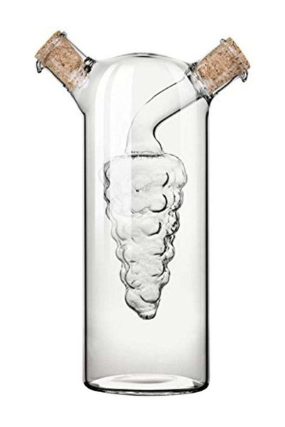 Generic Rustic Farmhouse Oil And Vinegar Cruet Clear 6.75inch