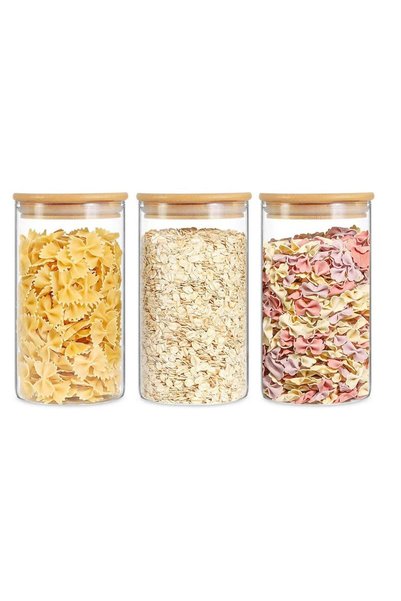 Generic Glass Food Storage Containers Set,Spice Jar Set,3 Piece Glass Jar wit...