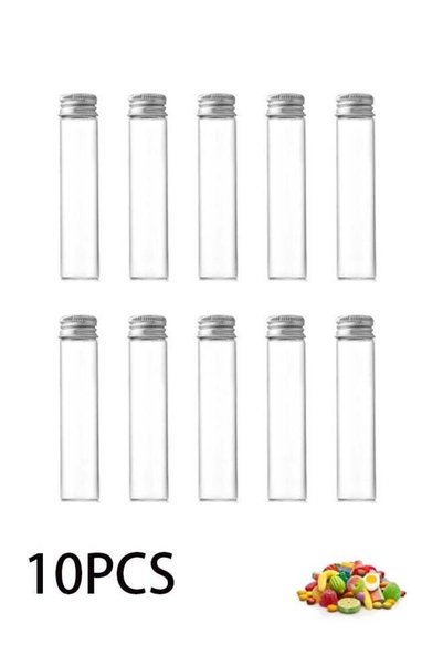 Generic 10 Pcs Clear Glass Test Tubes Flat Glass Clear Test Tubes for Flowers...