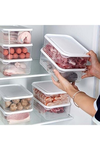 Generic 4PCS Food Storage Containers Box with Lids, Kitchen Food Organizer St...