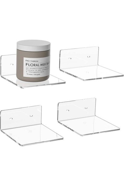 Generic ARS Acrylic Wall Shelves Display Ledges, Clear Floating Shelf Set of 4
