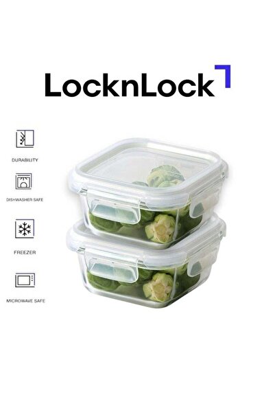 Generic LocknLock Stackable Tempered Glass Square 320ml (PACK OF 2) – Airtigh...