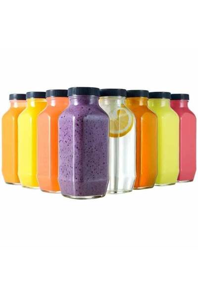 Generic 12-Pack 245ML (8OZ) clear plastic JUICE BOTTLES WITH LIDS – BPA FREE ...