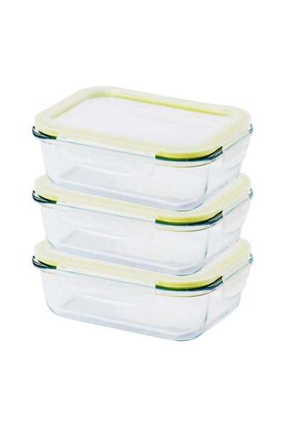 Generic LocknLock Fresh Oven-Safe Glass Rectangle Food Container Pack of 3, (...