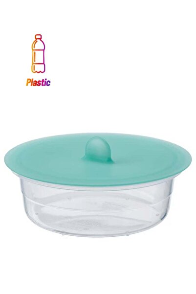 Generic Food container with lid, round plastic/silicone450 ml