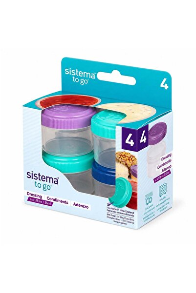 Generic Sistema Dressing To Go 4 Pack 35ml – BPA Free Reusable Mini Dressing ...