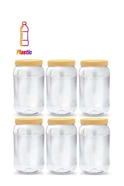 Generic 6-Pieces (2000 ml) Plastic Spice Storage Pet Jar -Sunpet Round Clear ...