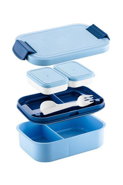 Generic Lunch Box for Adults and Kids,Leak-proof Double-Layer 4 Compartments ...