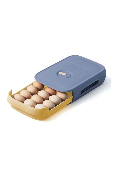 Generic Blue Egg Holder Storage Box for Refrigerator