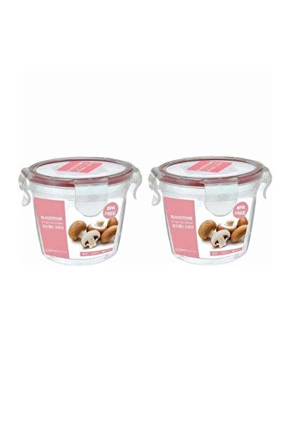 Generic Round Food Container 220ml 2Pc Set Airtight Lid for Cookies Candy Sna...