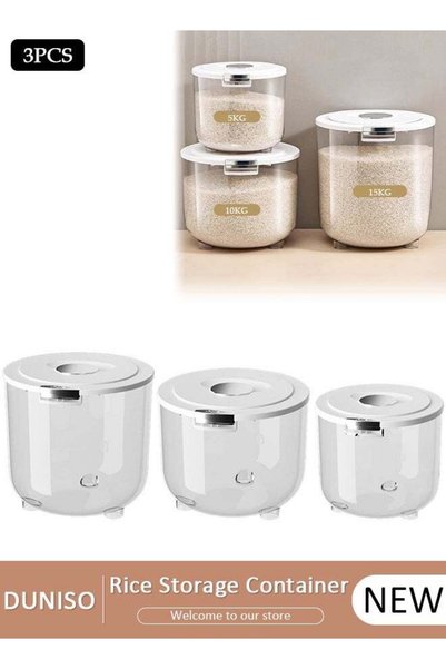 Generic Grain Storage Bucket,Rice Storage Container,Household Rice Barrel,Kit...