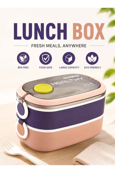 Generic Lunch Box, 2 Compartment Food Container, Multifunctional Lunchbox for...