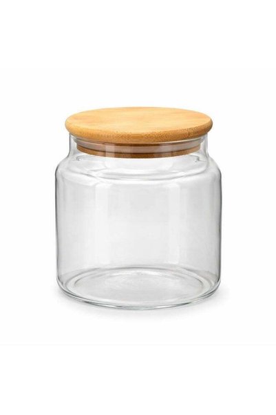 Generic Honey Bee Glass Storage Jar 600ML with Bamboo Lid Airtight Container ...