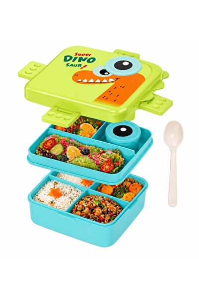 Generic 1590ML Kids Lunch Box, Double Layer Bento Box with Sauce Cup & Spoon,...