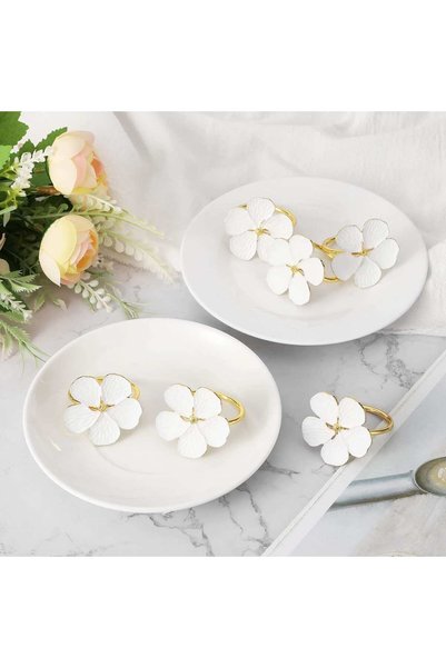 Generic Napkin Rings, Table Alloy Petal Napkin, Buckle Napkin Ring, Flowers D...