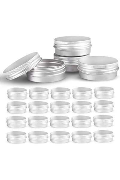 GENERAL Round Aluminum Metal Tin Storage, 9 Pcs Jar Containers with Secure Sc...