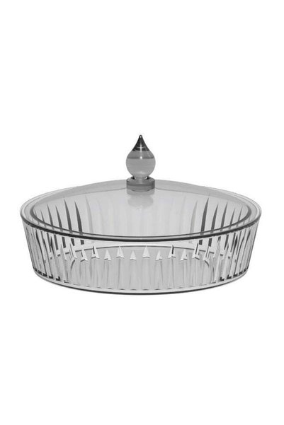Generic Acrylic Round Tray Comes with Stylish Lid Suitable for Storing Small ...