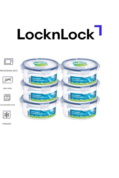 Generic LocknLock Food Container Round 600ml â€“ Pack of 6 | Airtight & Leak-...